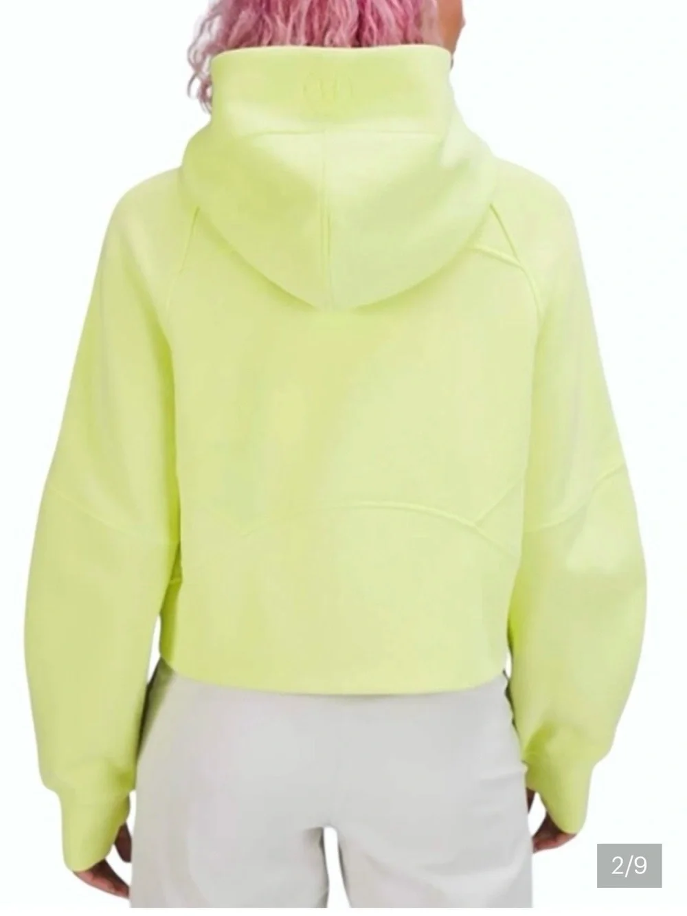lululemon athletica Lemon Lime Half-Zip Hoodie oversized Size XS - Picture 2 of 6